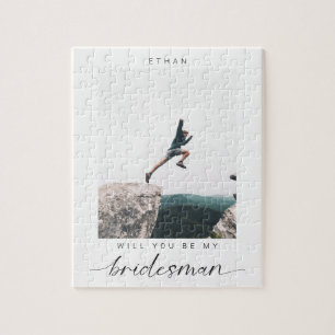Will you be my Bridesman Minimalist Photo Modern Jigsaw Puzzle