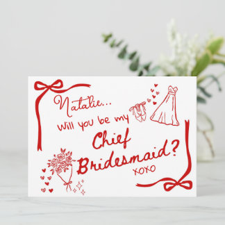 Will you be my Chief Bridesmaid Card Invitation