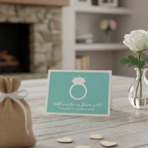 Will You Be My Flower Girl? Blue Ring Card
