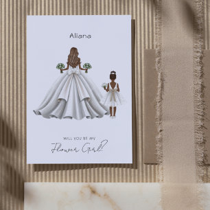 Will You Be My Flower Girl? Custom Illustration Invitation