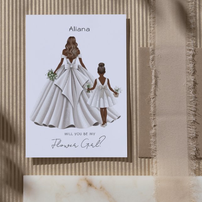 Will You Be My Flower Girl? Custom Illustration Invitation (Creator Uploaded)