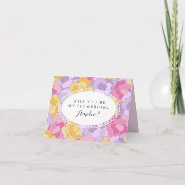 "Will You Be My Flower Girl?" Greeting Card (Front)