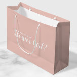 Will You Be My Flower Girl? Modern Proposal Large Gift Bag<br><div class="desc">"Will You Be My Flower Girl?" Modern Proposal Gift Bag
features title "Will You Be My Flower Girl?" in white modern script font style on blush pink background.</div>