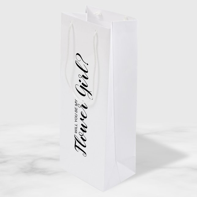 Will You Be My Flower Girl? Modern Proposal Wine Gift Bag (Creator Uploaded)