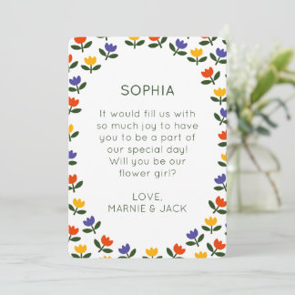 Will You Be My Flower Girl? Modern Tulip Proposal Card