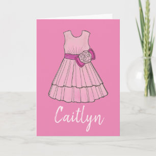 Will You Be My Flower Girl Pink Dress Wedding Card