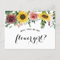 "Will you be my flower girl?" proposal card