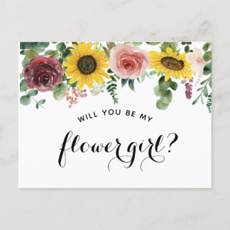 "Will you be my flower girl?" proposal card