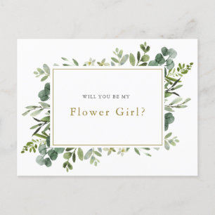 "Will you be my flower girl" proposal card