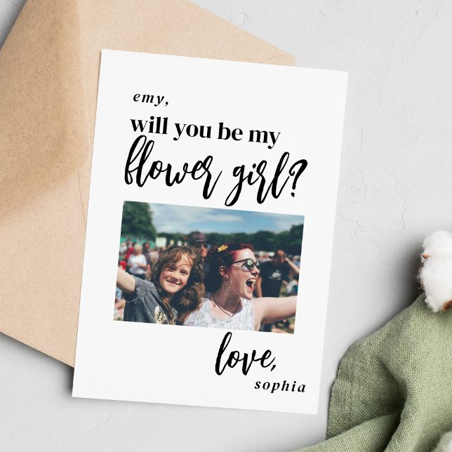 Will you be my flower girl proposal photo invitation (Creator Uploaded)