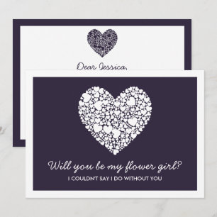 Will You Be My Flower Girl? Purple Heart Card