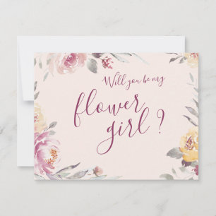 Will you be my flower girl Romantic garden floral Invitation