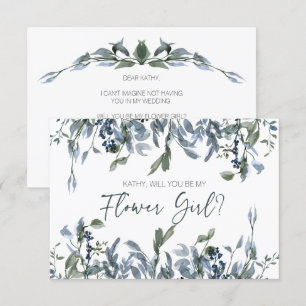 Will You Be My Flower Girl Sage Silver Green