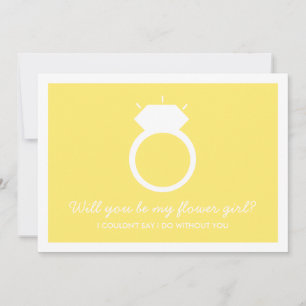 Will You Be My Flower Girl? Yellow Ring Card