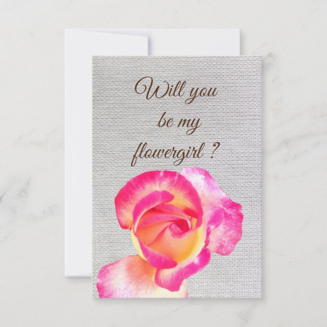 Will you be my flowergirl pink invitation postcard (Front)