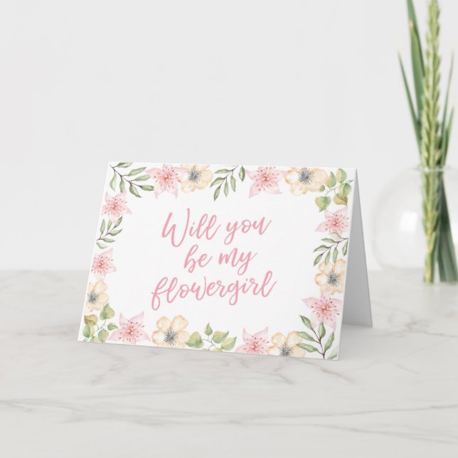 Will you be my flowergirl wedding card (Front)