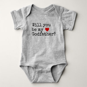 will you be my godfather baby bodysuit