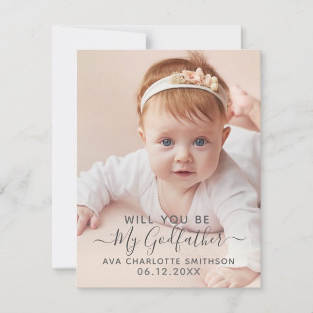 Will You Be My Godfather Classy Personalized Photo (Front)