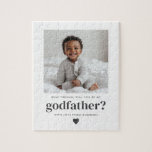 Will You Be My Godfather Photo Proposal Jigsaw Puzzle<br><div class="desc">Looking for a sweet and meaningful way to ask a loved one to be your baby's Godfather? This modern puzzle makes a fun way to pop the question! Whether you're asking a family member or close friends, this template helps you create a heartfelt moment that they'll treasure forever, along with...</div>