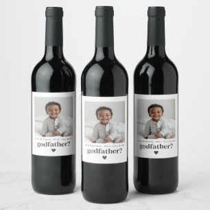 Will You Be My Godfather Photo Proposal Wine Label