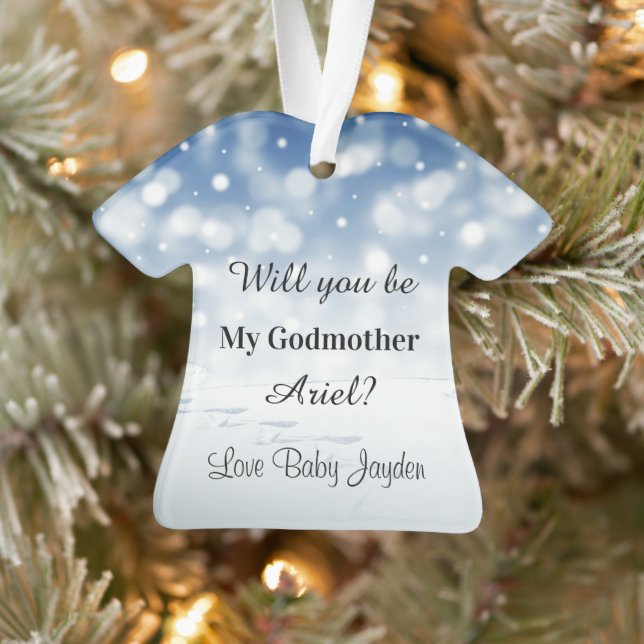 Will you be my Godmother Christmas Proposal Ornament (Tree)