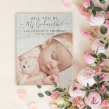 Will You Be My Godmother Classy Personalized Photo