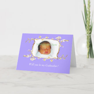 Will you be my Godmother?Custom plum blossom frame Invitation