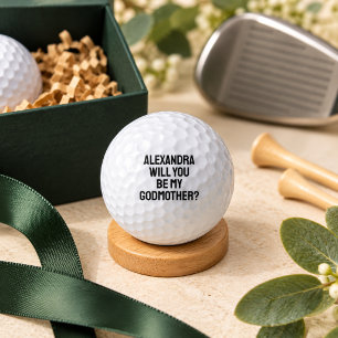 Will You Be My Godmother Godparent Proposal Golfer Golf Balls