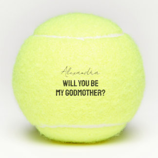 Will You Be My Godmother Godparent Proposal Sports Tennis Balls