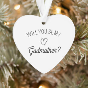 Will You Be My Godmother? modern baby shower Ornament