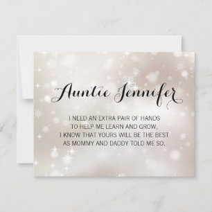 Will You Be My Godmother Proposal Gold and Stars Invitation