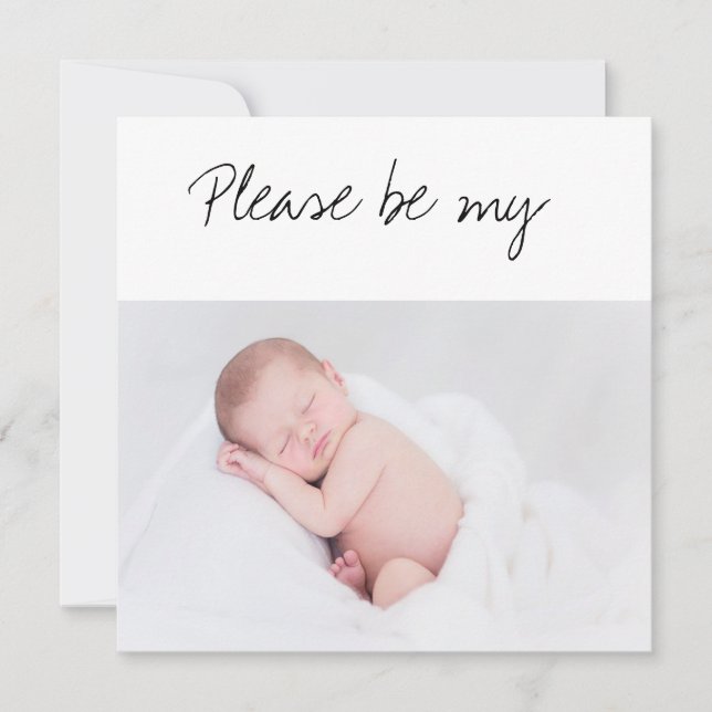 Will You be My GodParent Baby Photo Card (Front)