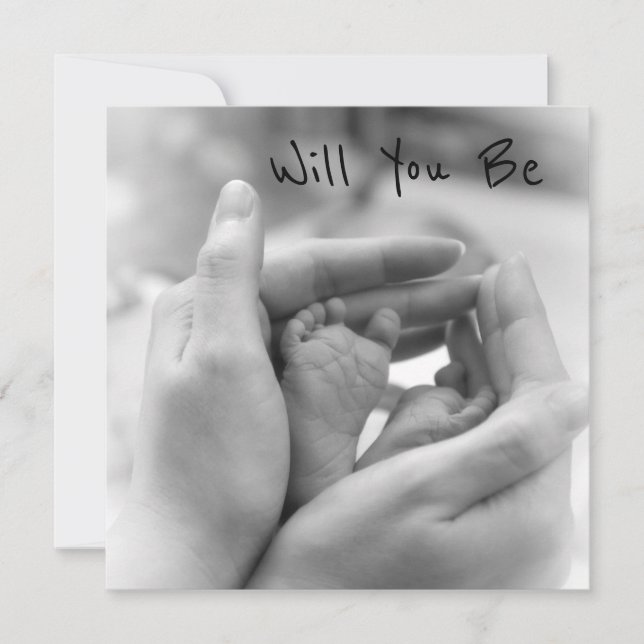 Will You Be My Godparent? Newborn Feet Proposal Card (Front)