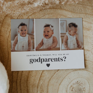 Will You Be My Godparents Landscape Photo Proposal Invitation