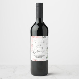 Will You Be My Godparents New Baby Announcement Wi Wine Label