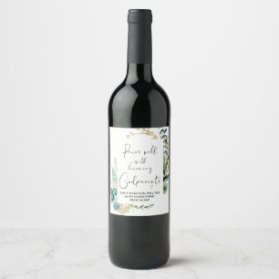 Will You Be My Godparents New Baby Announcement Wine Label