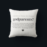 Will You Be My Godparents Photo Proposal Throw Pillow<br><div class="desc">Looking for a sweet and meaningful way to ask a loved one to be your baby's Godparents? This modern, minimalist design is the perfect way to pop the question! This is a sweet way for you to create a heartfelt moment that they'll treasure forever, along with a photo of your...</div>