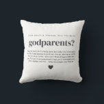 Will You Be My Godparents Photo Proposal Throw Pillow<br><div class="desc">Looking for a sweet and meaningful way to ask a loved one to be your baby's Godparents? This modern, minimalist design is the perfect way to pop the question! This is a sweet way for you to create a heartfelt moment that they'll treasure forever, along with a photo of your...</div>