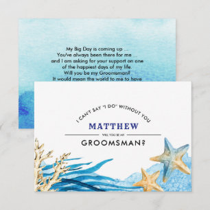 Will you be my Groomsman? Beach Starfish Invitation