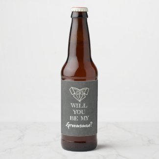 Will You Be My Groomsman Beer Bottle Label