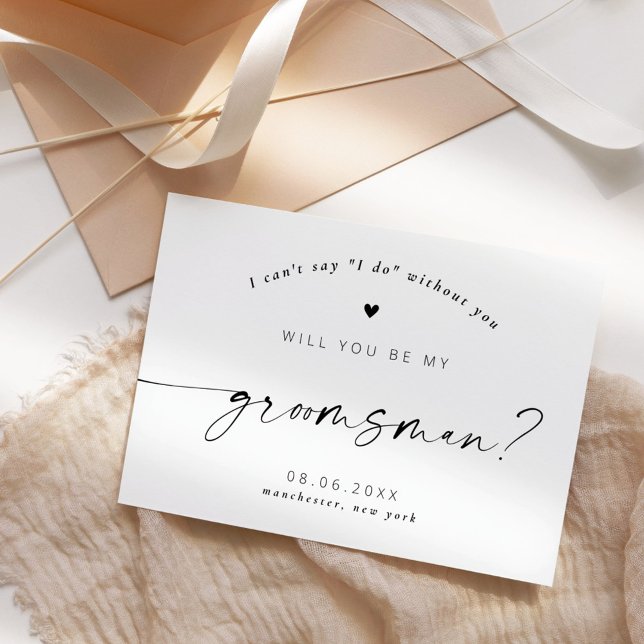 Will you be my Groomsman Elegant Script Invitation (Creator Uploaded)
