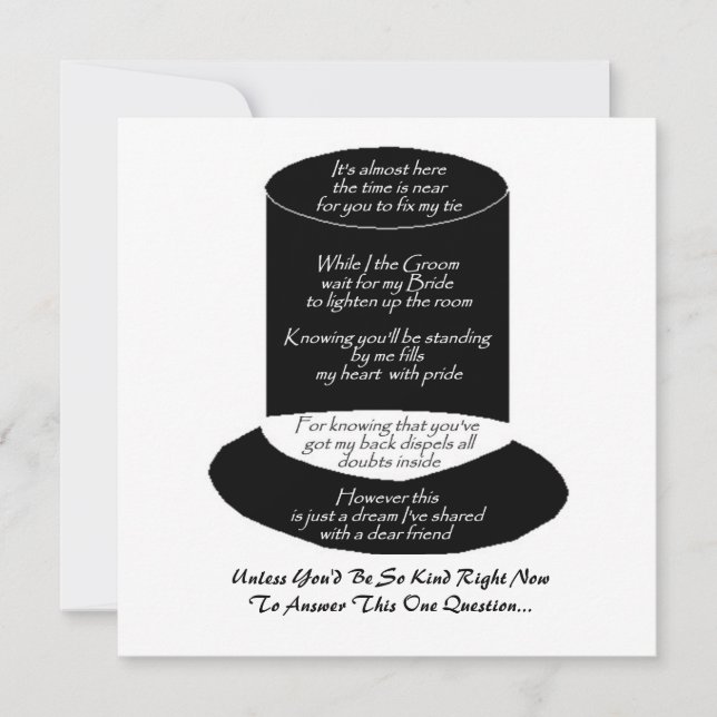 "Will You Be My Groomsman" Flat Card (Front)