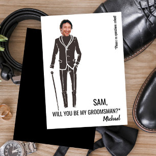 Will you be my groomsman funny photo proposal card