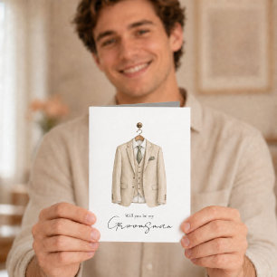Will you be my Groomsman Gentleman Suit Card