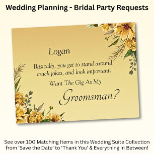 Will You Be My Groomsman? Golden Yellow
