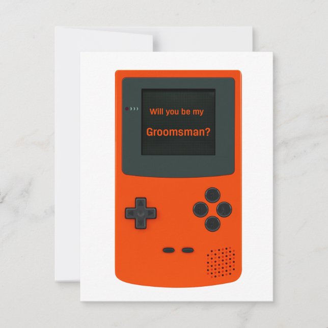 Will You Be My Groomsman Handheld Electronic Game Card (Front)