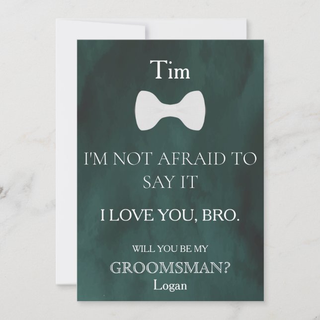 Will  You  Be My Groomsman? Invitation (Front)