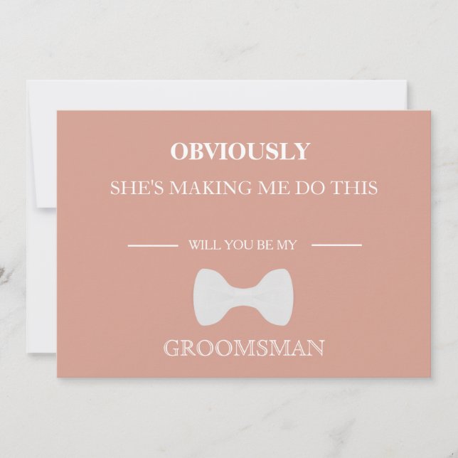 Will  You  Be My Groomsman? Invitation (Front)