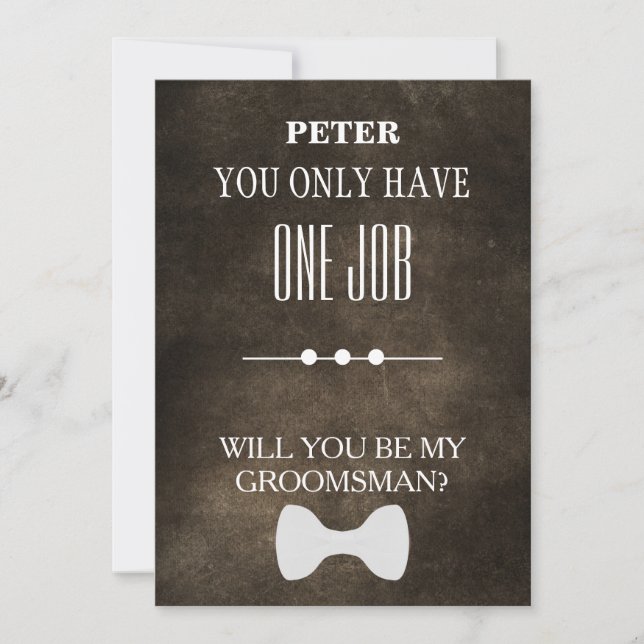 Will  You  Be My Groomsman? Invitation (Front)