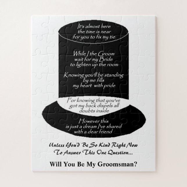 "Will You Be My Groomsman"  Jigsaw Puzzle (Vertical)